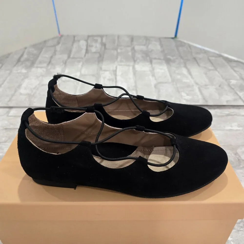 Lazio Collezione Women Size‎ 37 UK, US 6.5 Minerva Black Lace Up Flats